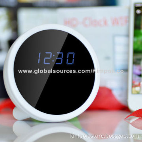 Wi-Fi Hidden Camera Clock with 1,280 x 720P, Supports iPhone/Android SmartphonesNew